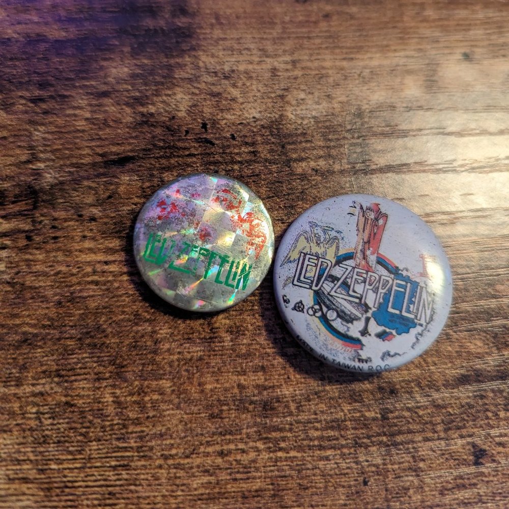 Vintage Led Zeppelin Pins.  In good condition.